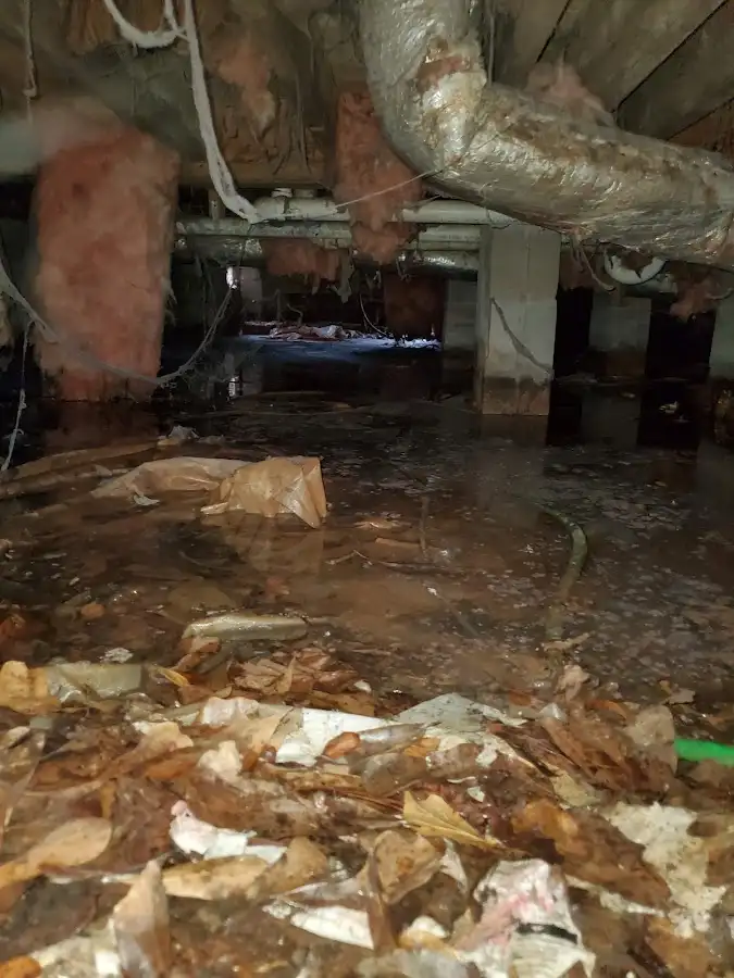 Crawl space flood assessment for Commercial Water Damage Restoration in Stroud
